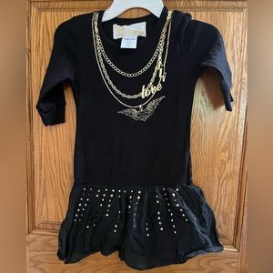 Nestia black supergirl long top or dress girls size 6